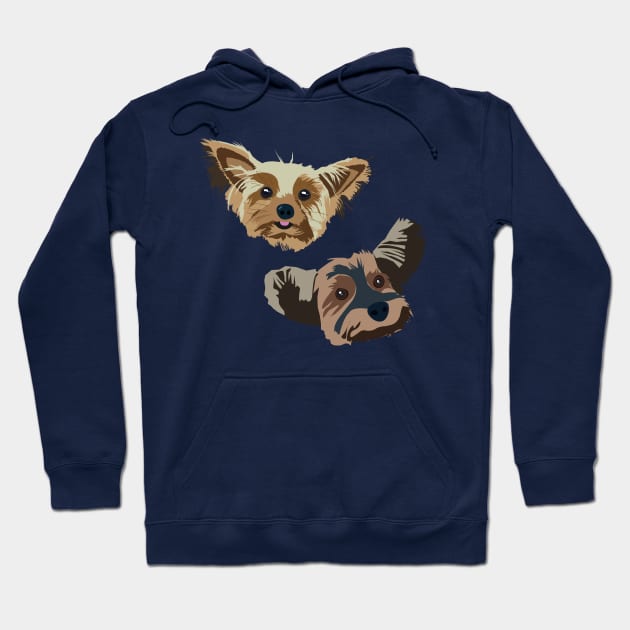 The Yorkies – Cute Dog Art Hoodie by Design Garden